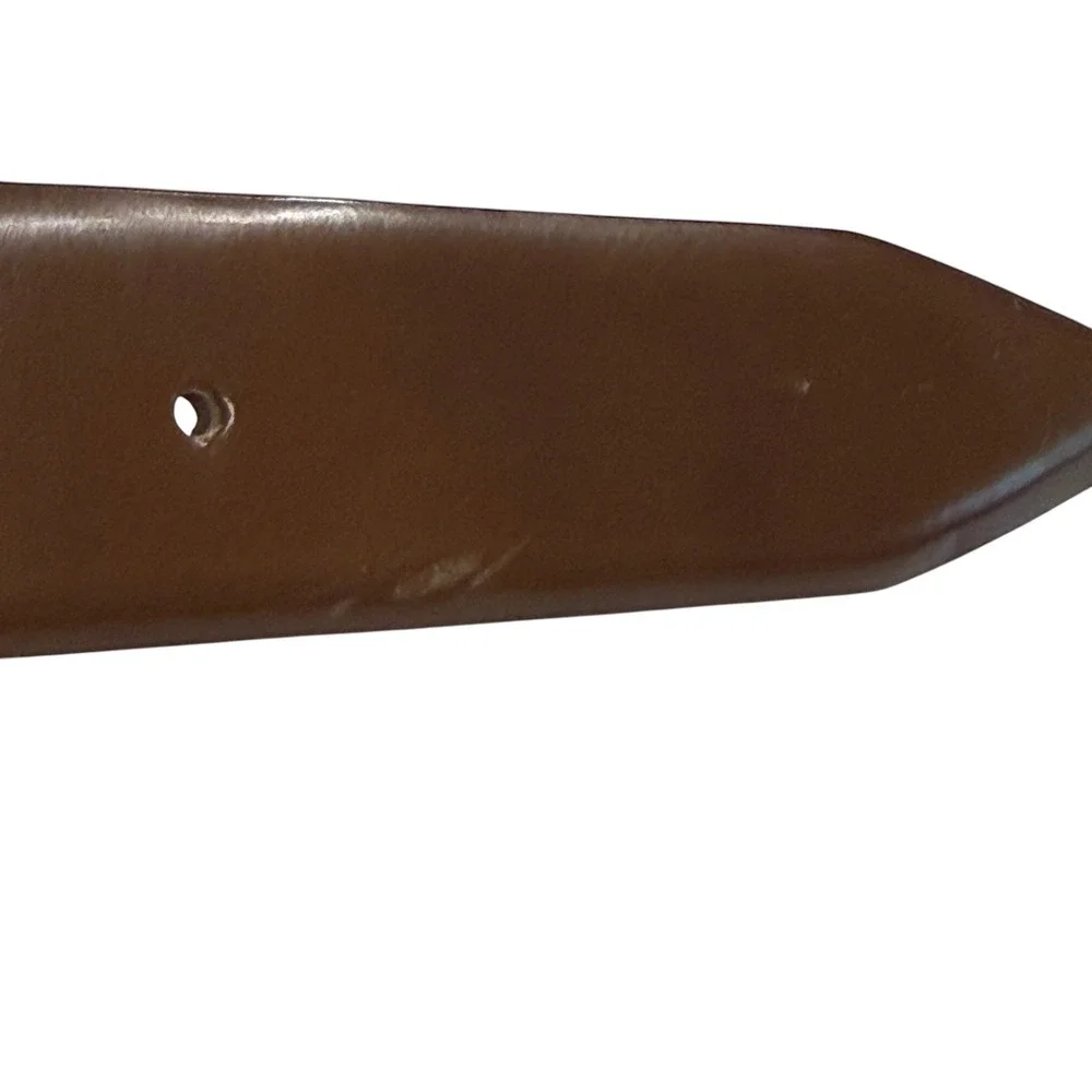 Saks‎ Fifth Avenue Leather Belt Womens Medium Brown Excellent Made in Italy Wide